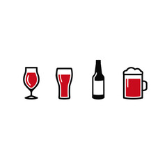 Beer icon logo flat vector design