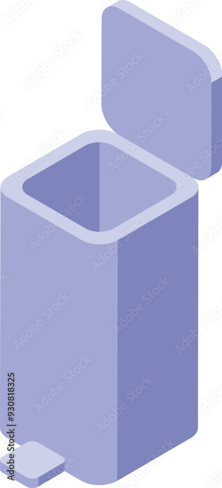 Poster empty recycle bin isometric object with an open lid