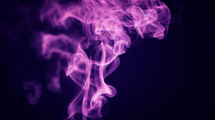 Obraz premium Abstract purple smoke swirling against a dark background.