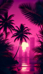 palm trees at sunset
