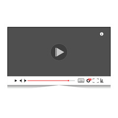 minimal white style video player mockup template design