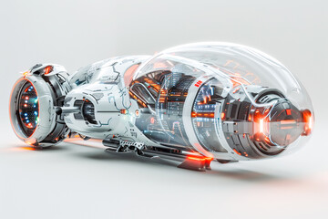 A cutting-edge futuristic vehicle featuring a sleek design, transparent dome, and advanced technology, showcasing the future of transportation.