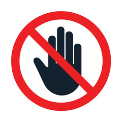 手のひらと禁止のマークが合体したアイコン