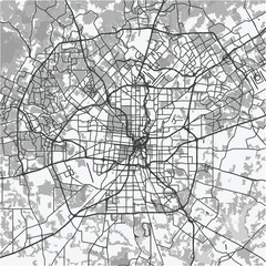 Map of San Antonio in Texas in grayscale. Contains layered vector with roads water, parks, etc.