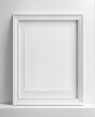 White frame mockup close up, 3d rendering