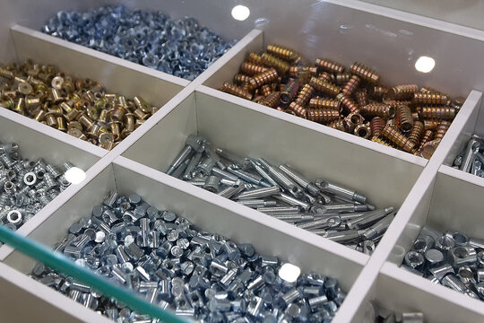 Furniture fasteners on the store counter