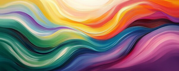 Obraz premium Abstract colorful waves, vibrant flowing paint