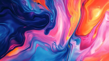 Fototapeta premium Abstract fluid art painting with vibrant colors