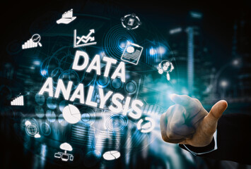 Data Analysis for Business and Finance Concept. interface showing future computer technology of profit analytic, online marketing research and information report for digital business strategy. uds