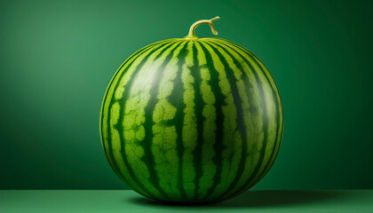 Watermelon on green background