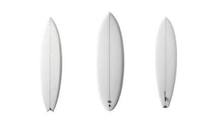 Surfboards isolated on white transparent	