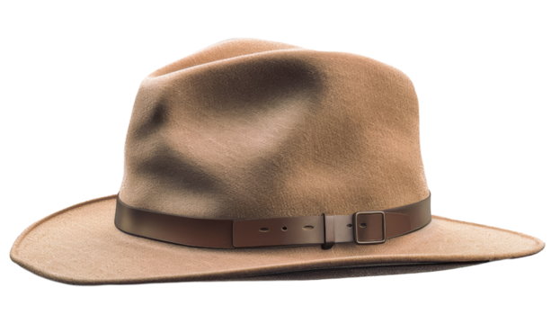 Park ranger hat suitable for outdoor, beige color. Close up