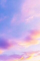 Obraz premium Pastel pink and blue sunset sky with a serene background, creating a beautiful and calming sunset banner.