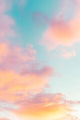 Pastel pink and blue sunset sky with a serene background, creating a beautiful and calming sunset banner.