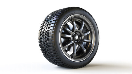 Obraz premium Car Tire Isolated on White Background