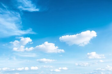 Clear blue sky with white clouds, high-resolution professional photograph showcasing a clean background with intricate details and bokeh lighting, emphasizing high color, contrast, and elegance.