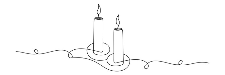 Line art candle illustration background