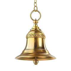 Golden Door Bell on Transparent Background