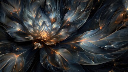 Obraz premium Artistic display, 3d abstract background, wallpaper, and banner, featuring intricate designs and striking visuals that enhance digital spaces with depth and creativity.