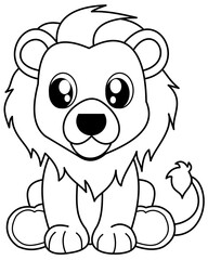 Obraz premium Animal line drawings for coloring.Rabbit, cow, bear, elephant, dog, Lion, goat, deer, rabbit, hedgehog,