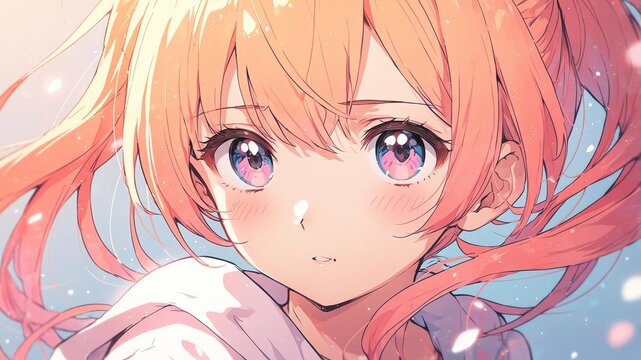 Soft pastel polymerization anime style illustration concept background