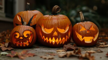 Obraz premium Pumpkin .Halloween, October, Autumn, Spooky, Scary, jack-o-lantern, carved pumpkin, hallows eve