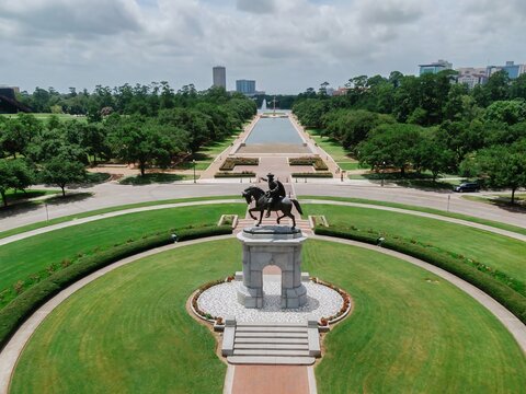 Sam Houston Statue at Hermann Park, Houston, Texas, United States.