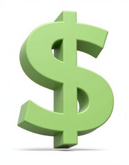 Fototapeta premium Large green dollar sign symbol highlighting financial success and money-related topics.