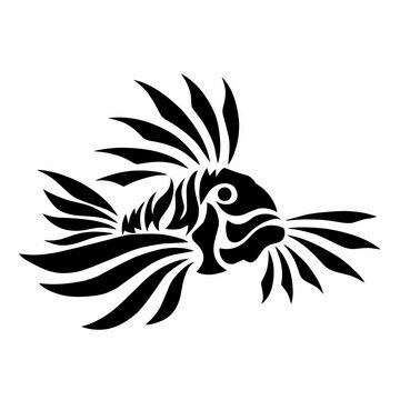recommend clip art: illustration vector graphics of tribal art design Lion fish tattoo