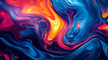 Abstract colorful fluid art with vibrant swirls