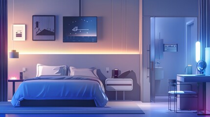 Pristine and Tranquil Hospital Room Featuring Modern Medical Amenities and a Healing Atmosphere