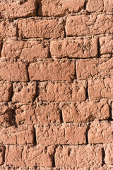 Texture of earth and adobe wall with cracks and grooves in the Andes mountain range