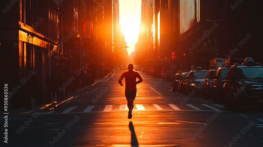 Poster Sunset Run on the City Streets7