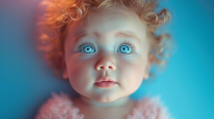 愛らしい乳児の顔クローズアップ,Generative AI AI画像