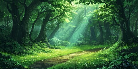 Obraz premium green forest background