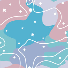 Pastel galaxy color vector art. Blue and red colorful galaxy background wallpaper. abstract seamless pattern