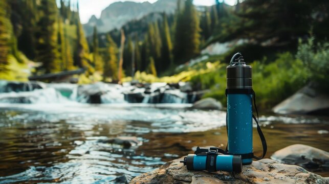 Adventure-Ready Portable Water Bottle: Lightweight, Eco-Friendly, and Insulated for Camping, Hiking, and Outdoor Travel - Powered by Adobe