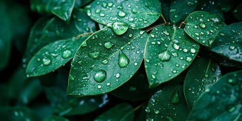 Obraz premium rain drops on a leaf