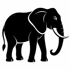 Obraz premium elephant silhouette vector image