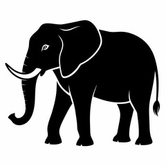 Obraz premium elephant silhouette vector image