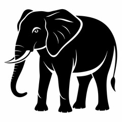 Obraz premium elephant silhouette vector image