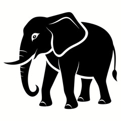 Obraz premium elephant silhouette vector image