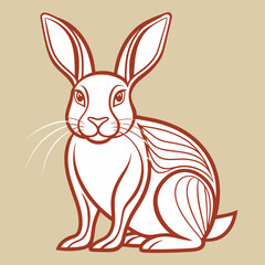 Fototapeta premium Rabbit silhouette in vector. Easter bunny, Can be used as a stencil or template for festive decorations, postcards, shop windows