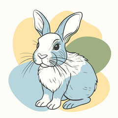 Obraz premium Rabbit silhouette in vector. Easter bunny, Can be used as a stencil or template for festive decorations, postcards, shop windows
