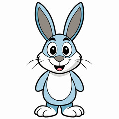 Rabbit silhouette in vector. Easter bunny, Can be used as a stencil or template for festive decorations, postcards, shop windows