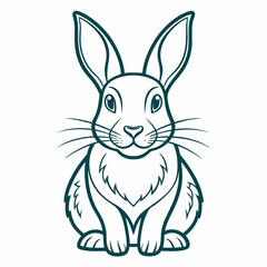 Rabbit silhouette in vector. Easter bunny, Can be used as a stencil or template for festive decorations, postcards, shop windows