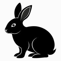 Obraz premium Rabbit silhouette in vector. Easter bunny, Can be used as a stencil or template for festive decorations, postcards, shop windows