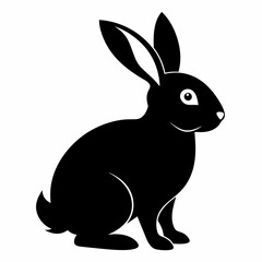 Obraz premium Rabbit silhouette in vector. Easter bunny, Can be used as a stencil or template for festive decorations, postcards, shop windows