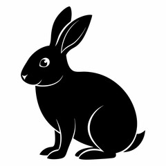 Obraz premium Rabbit silhouette in vector. Easter bunny, Can be used as a stencil or template for festive decorations, postcards, shop windows