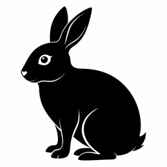 Obraz premium Rabbit silhouette in vector. Easter bunny, Can be used as a stencil or template for festive decorations, postcards, shop windows